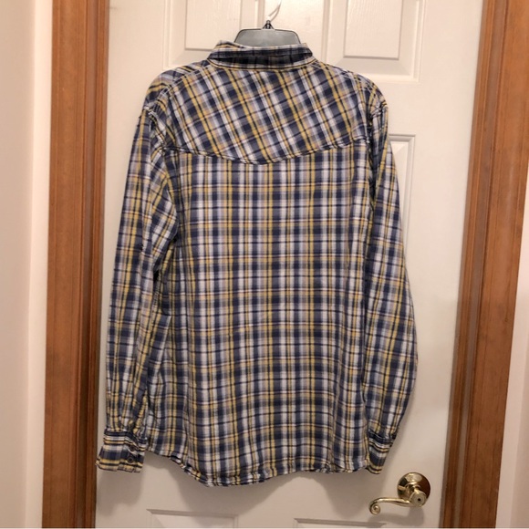 Women’s size XXL button-down blue and yellow plaid shirt by Red Snap - Picture 8 of 9